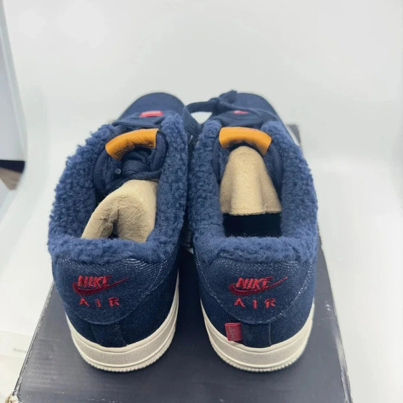 RARE! Nike Air Force 1 Low Levi\'s Denim Sherpa Sneakers CV0670-001 Size 11 main image 7